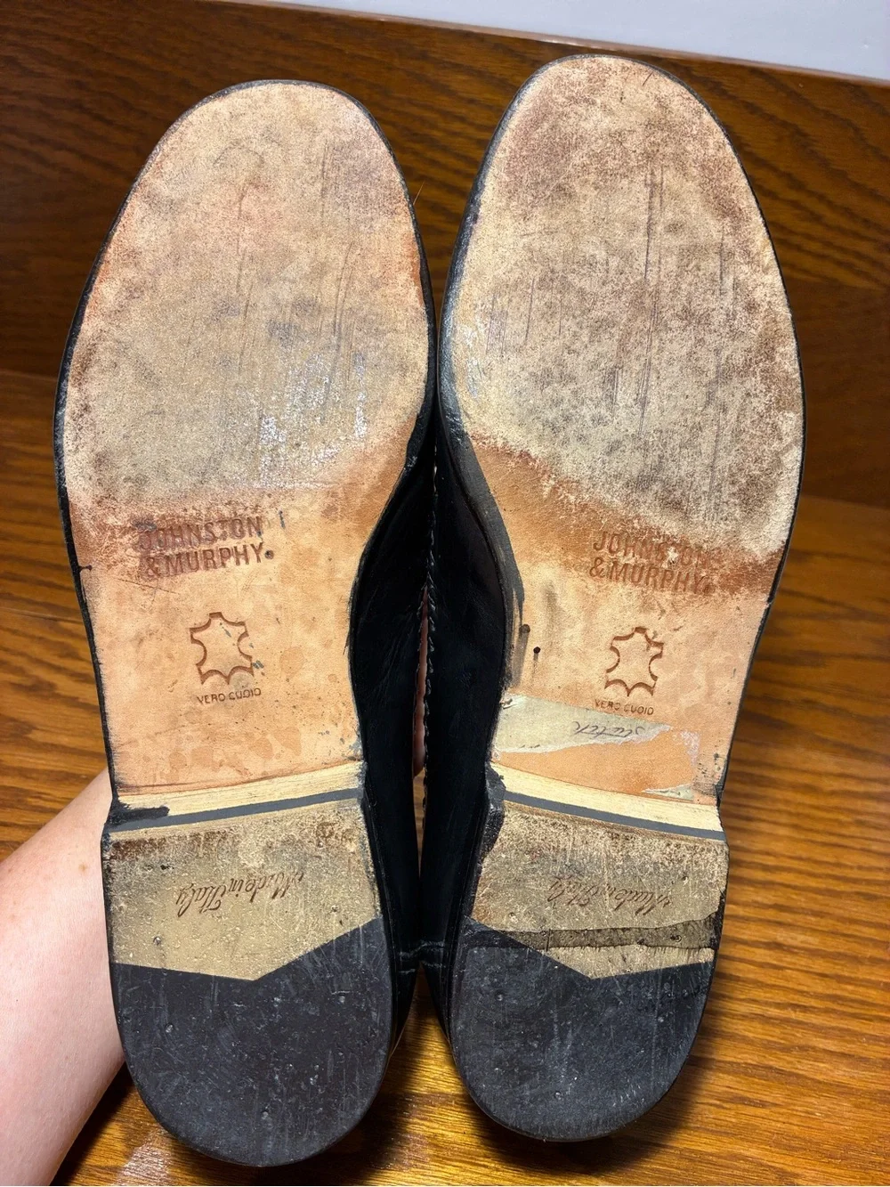 Y2K VTG Johnston & Murphy Woven Black Leather Tassel Kiltie Loafers Men’s 9
